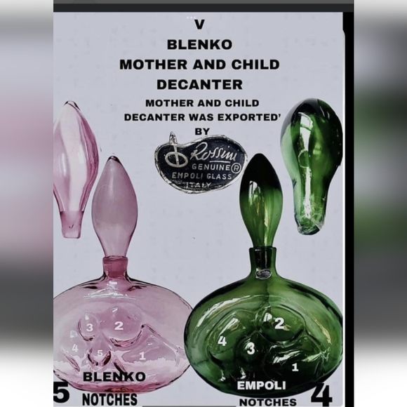 Vtg BLENKO 6310 decantor VASE rare only made in 1963 ROSE Madonna & child USA - Picture 6 of 7